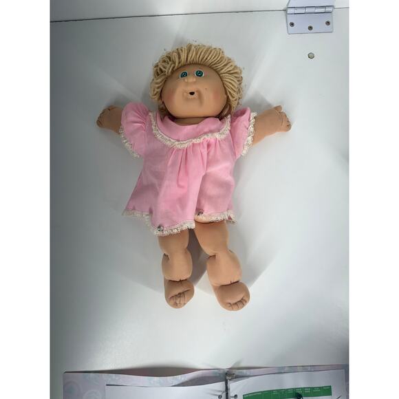 Vintage Cabbage Patch Kids Doll Signed Xavier Roberts Pink Dress